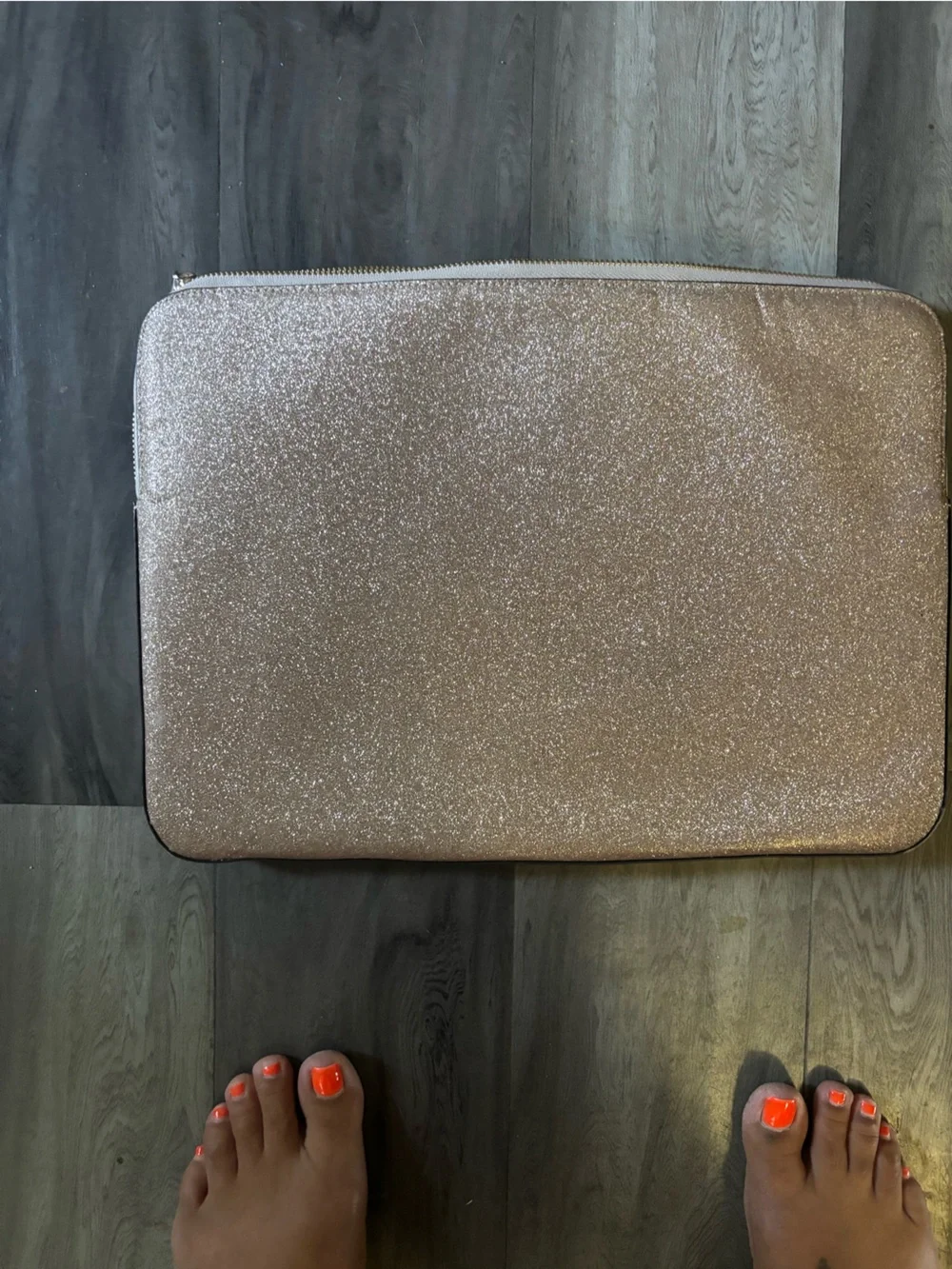 kate spade Glitter Laptop Sleeve in Rose Gold